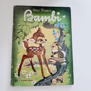 🍒 1976 Vintage GOLDEN BOOK - BAMBI Walt Disney's - HC Kids